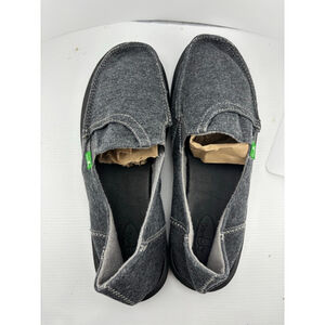 Women's Sanuk Grey Loafers Flats US 10 with White Stitching